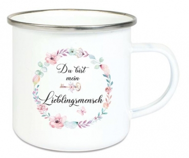 ♥ Tasse Emailletasse Du bist mein Lieblingsmensch!  Freundin Dankeschön, Geburtstag, Vatertag, Abschied, Jubiläum, Geschenk, Becher von Lüttentüddel